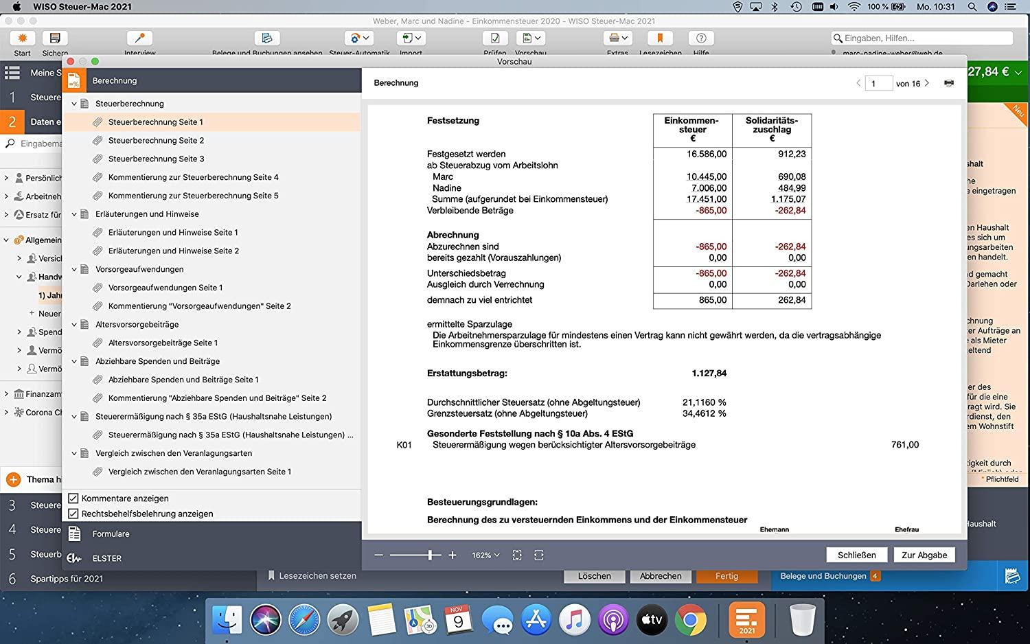 WISO Steuer-Mac 2021 – Steuererklärung für 2020 rund 40% reduziert